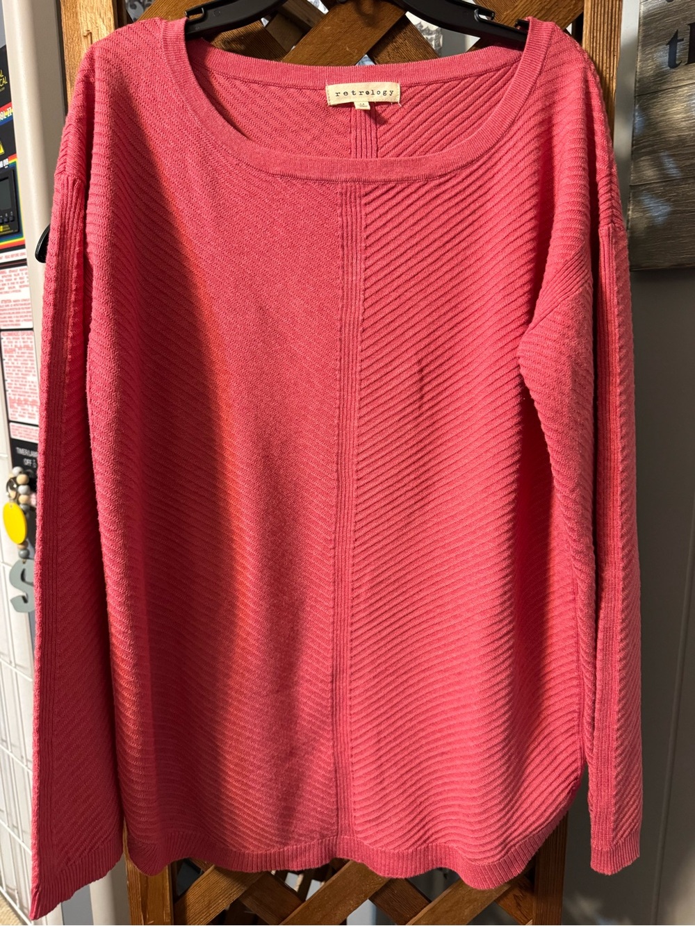 Retrology Ribbed Knit Top - Coral
